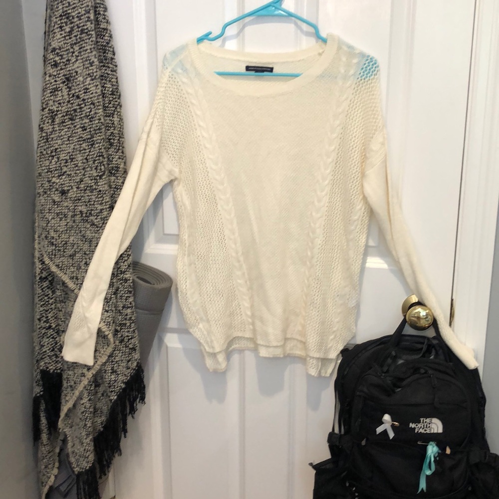 white sweater